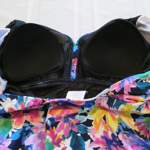 Swim Solutions Garden Dreams Flutter-Sleeve Swimsuit NWT Sz 14 - Picture 9 of 12
